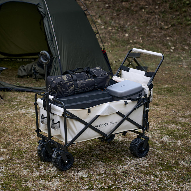 벤딕트 접이식 대형 캠핑 웨건 패키지, 1개, 아이보리