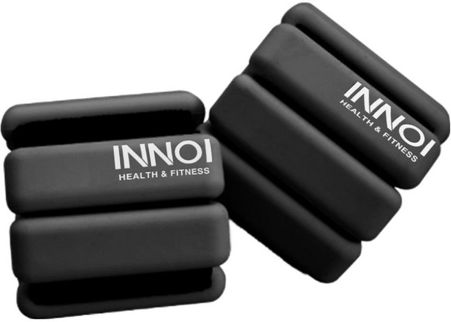 INNOI 矽膠負重手環 腕部腳踝沙包 2件組, 黑色, 450g