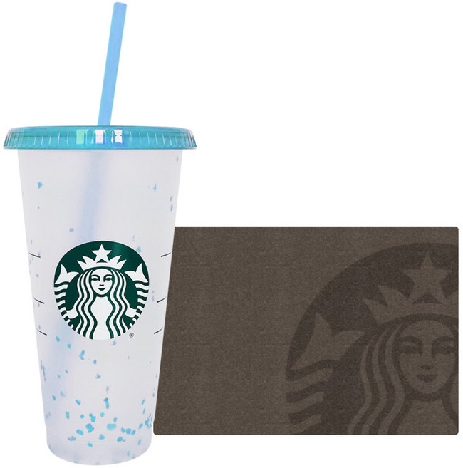 STARBUCKS 星巴克 夏季五彩紙屑變色可重複使用冷飲杯 禮品包裝, 天空藍, 710ml