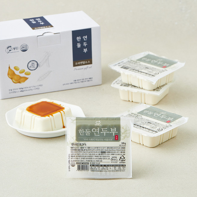 한둘 연두부 125g x 6개입 + 오리엔탈소스 8g x 6개입 세트, 1세트