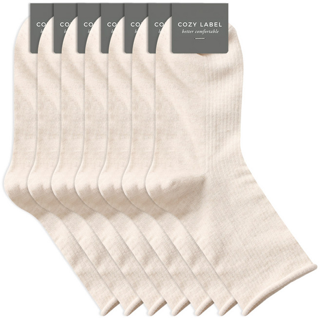코지라벨 여성용 무압박 골지 돌돌이 양말 7켤레