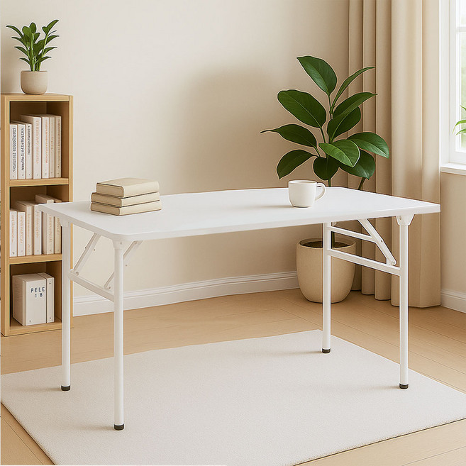 가구느낌 영접이식 책상, 화이트화이트