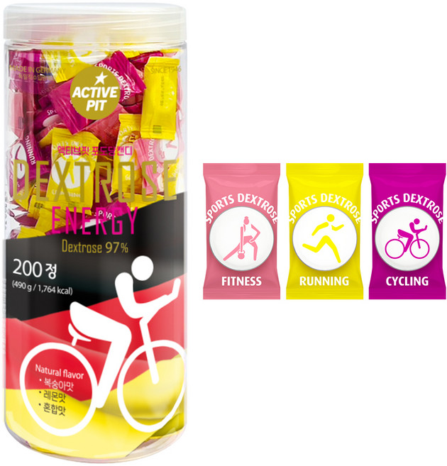 액티브핏 스포츠 포도당 캔디 3가지맛 200p, 200정, 1개