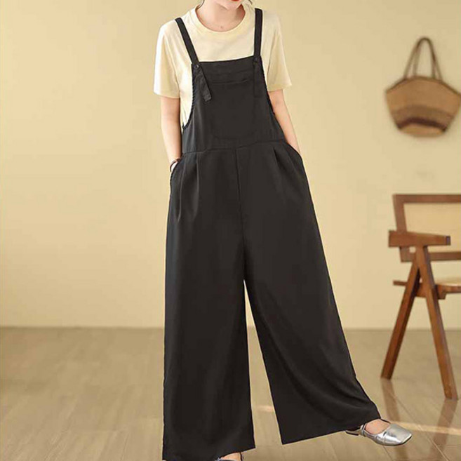 포플러앤씨 여성용 레가토 핀턱 멜빵 빅사이즈 팬츠 P24SMP032810