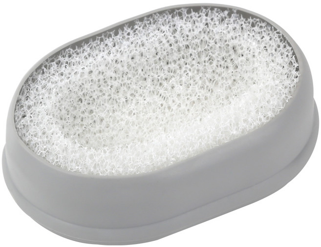 새드리 논슬립 비누받침 + 스펀지, 내츄럴그레이, 1개