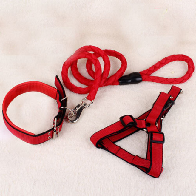 무다스 유로피안 컬러풀 로프 하네스, 레드, 1개