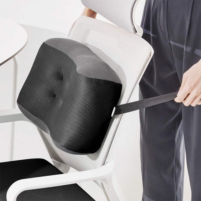 꾸멜 써포터 매쉬 등받이 허리쿠션, 블랙