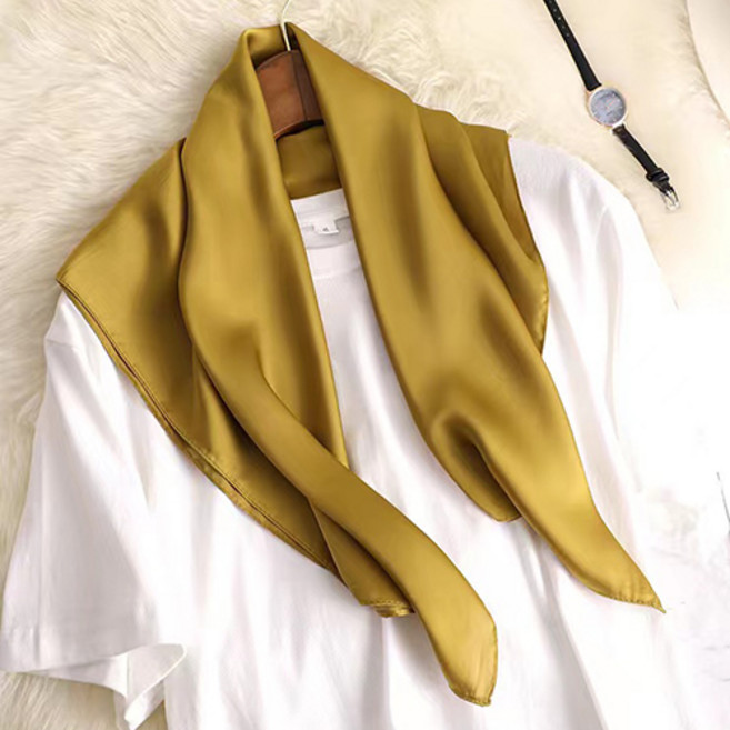 딥톡 심플 깔끔한 무지 사각 실크 스카프 DT0423