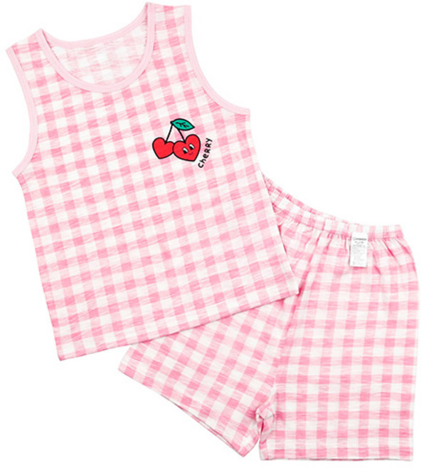 메이키즈 포인트 민소매슬라브 상하 세트