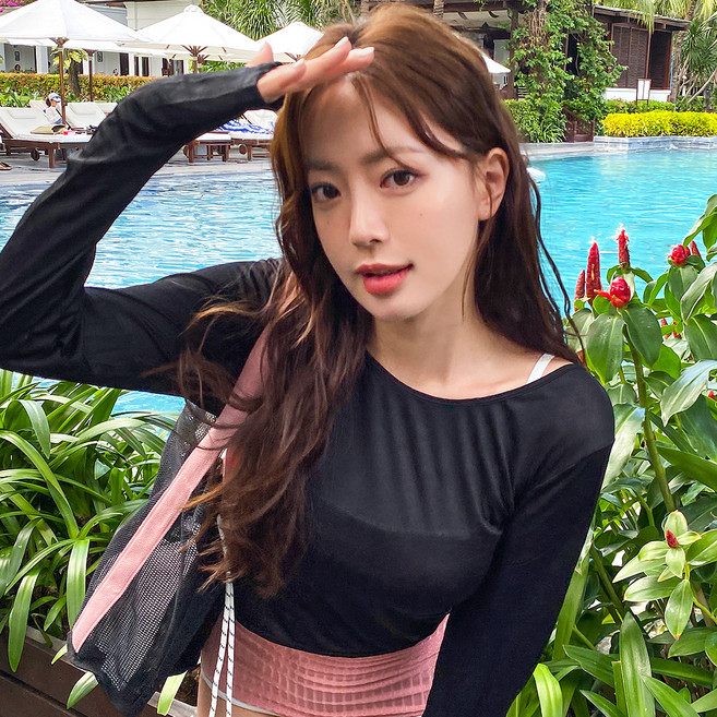 HERRINGBONE apparel 女款透視暖袖寬鬆版比基尼泳裝罩衫 SI150