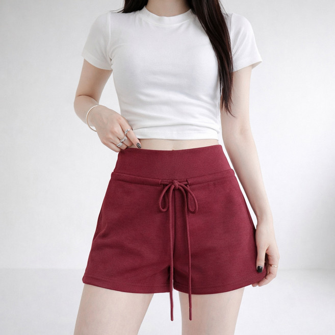 알로데 여성용 쫀쫀 밴딩 트레이닝 반바지