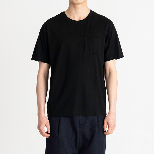 남성용 실켓 라운드 베이직 티셔츠