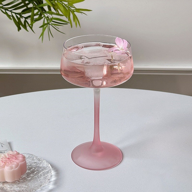 프렌치마르스 스윗 핑크 투명 와인 샴폐인잔 투명핑크 MMM3020, 1개, 250ml
