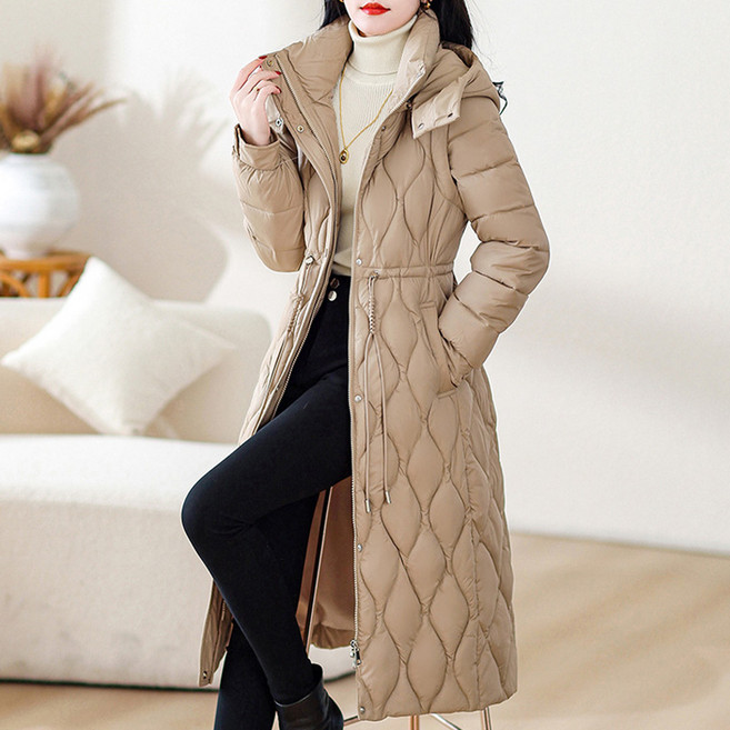 Banya Story 女款可拆卸袖子絎縫長版鋪棉背心外套 PP127