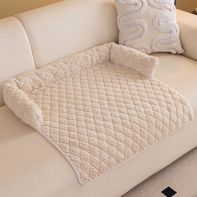 테이아 반려동물 소파 거실 플러시 수면매트, 베이지, 1개