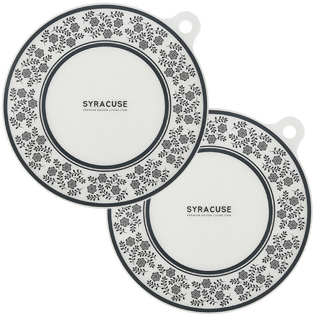 시라쿠스 인덕션 보호매트 원형 꽃, 그레이, 2개