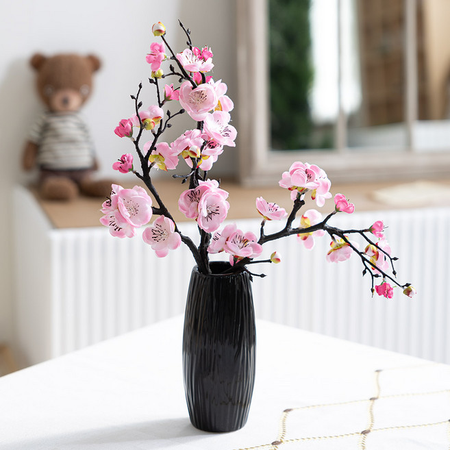 플라워트리 조화 봄날 수려 매화 + 화병 29 x 42 cm 세트, 핑크, 1개