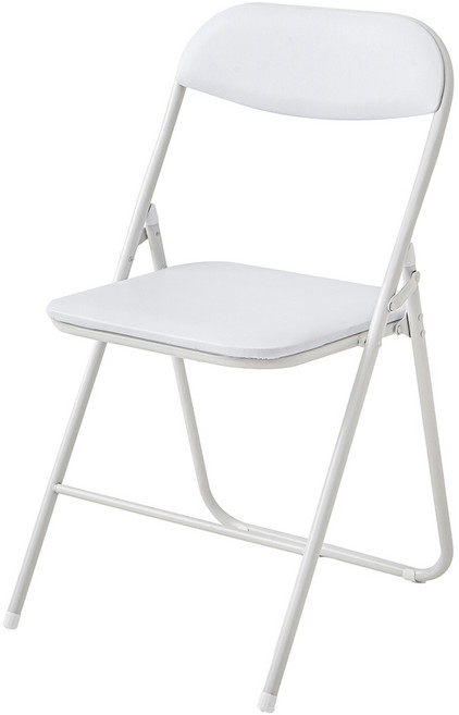 comet 柔和 PU皮革 基本款 折疊椅, 白色, 1個