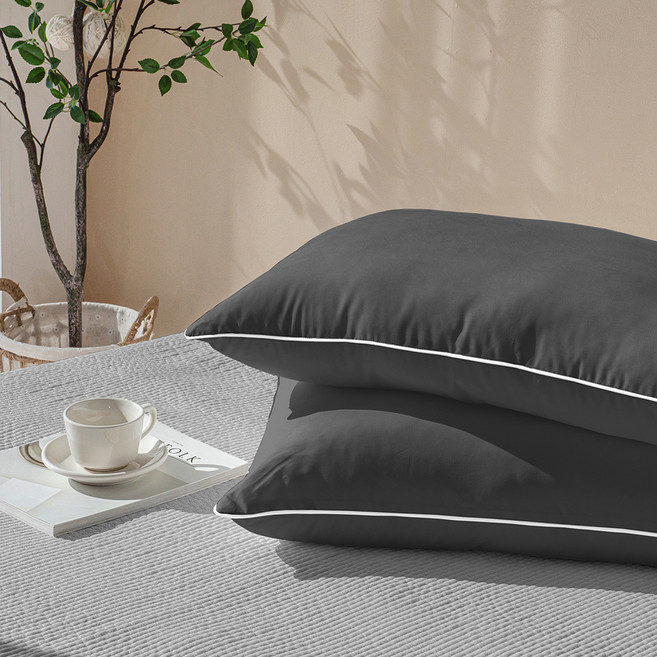 루아베 빨아쓰는 베개 지퍼형, 차콜그레이, 1개