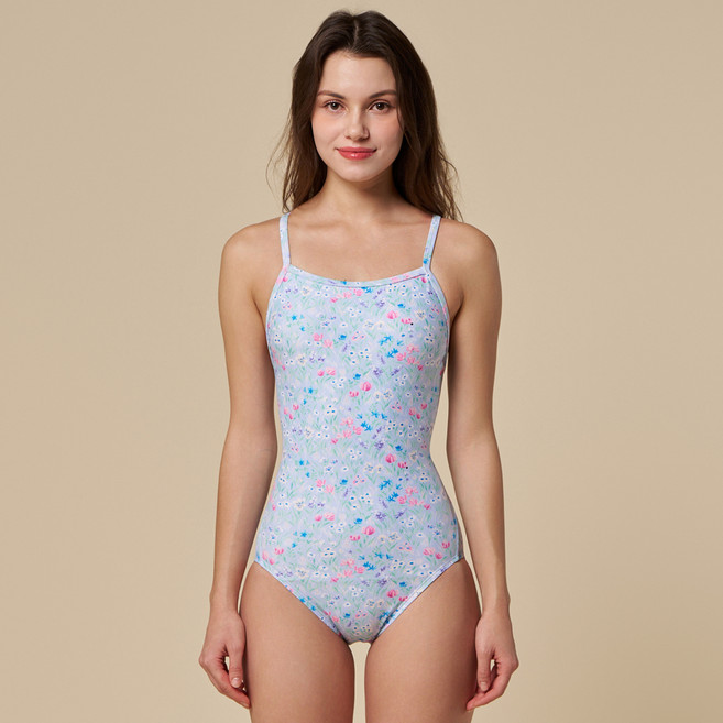 랠리스포츠 여성용 솔리드 X백 실내 원피스 수영복 OSLA63