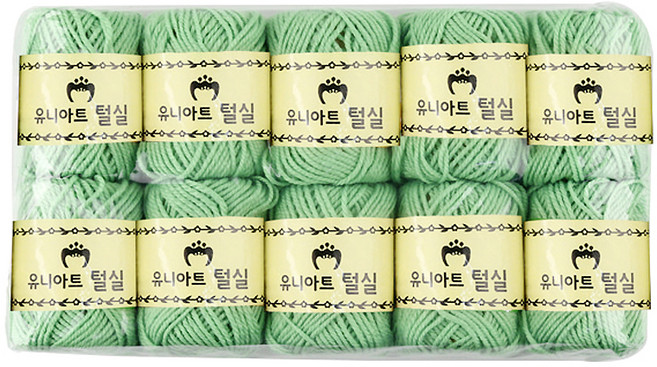 유니아트 털실, 연두, 10개
