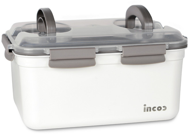 인콕 스텐콕 크림 밀폐 김치통 직사각 2호, 1개