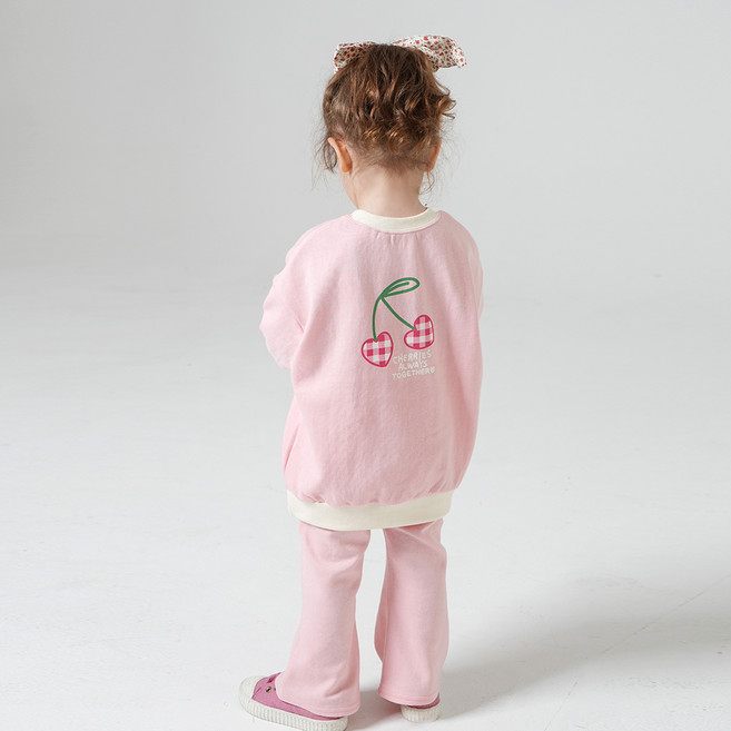 KIDSCOMO 女童款櫻桃上下衣套裝