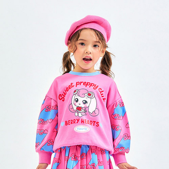 리리끌레르 여아용 티니핑 스윗 프레피 퍼프 맨투맨