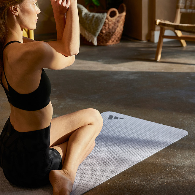 아디다스 TPE 요가매트 6mm, 실버 바이올렛