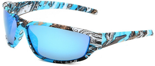 아메리칸로드 남성용 유니크 밀리터리 스포츠선글라스 HR2469, 블루패턴, 1개