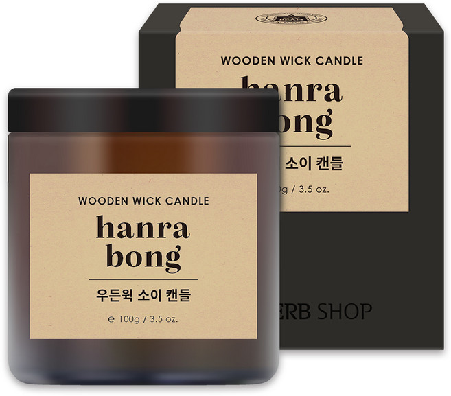 THE HERB SHOP 木芯大豆香氛蠟燭, Hanrabong, 100g, 1罐
