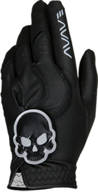 어베이브 남성용 스컬로고 칼라 골프장갑 왼손용, 블랙, 1개