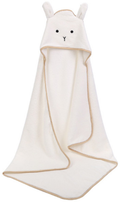 조이멀티 유아용 헤드 포켓 목욕 가운 n 타올 86 x 92 cm, 화이트, 1개