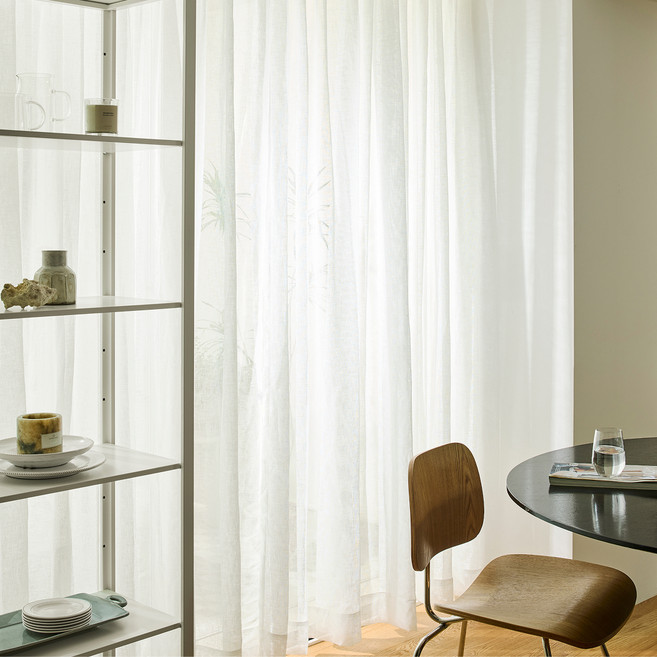 한샘 규격 브리즈 나비주름 린넨필 커튼