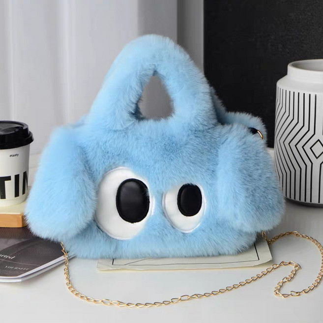 엘쏘 귀여운 강아지 캐릭터 퍼 숄더백