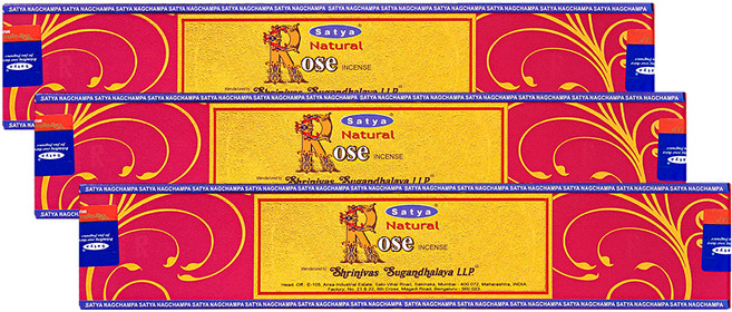 나그참파코리아 인센스 스틱 15g x 3p, 내추럴 로즈