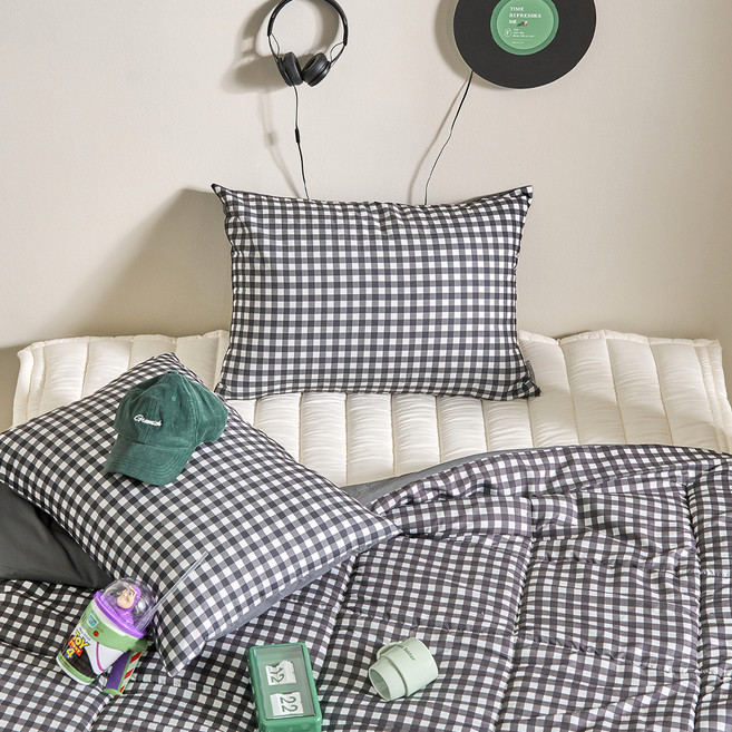 데시뉴 체크러버 사계절 누빔 베개커버