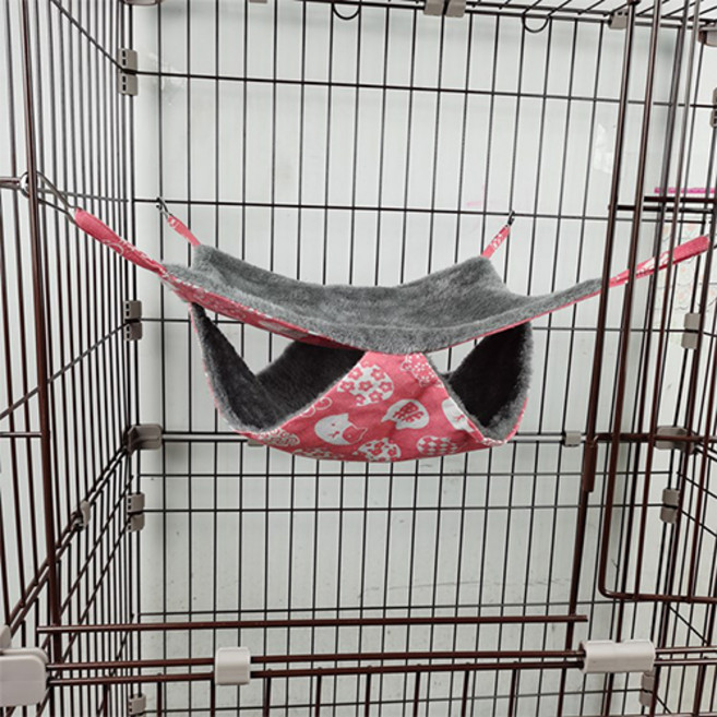 더플로우컴퍼니 편하게 쉬기 좋은 하늘다람쥐 해먹 S, 2층 핑크캣, 1개