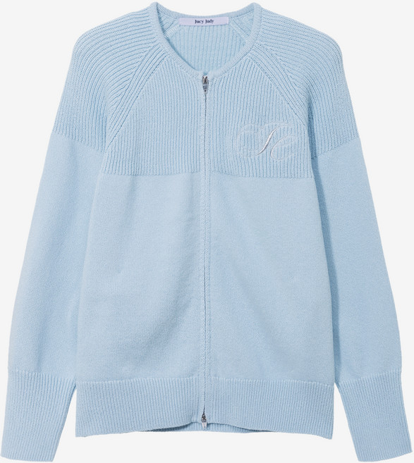 쥬시쥬디 여성용 라운드 니트 면 오버핏 집업점퍼 JZKT125A