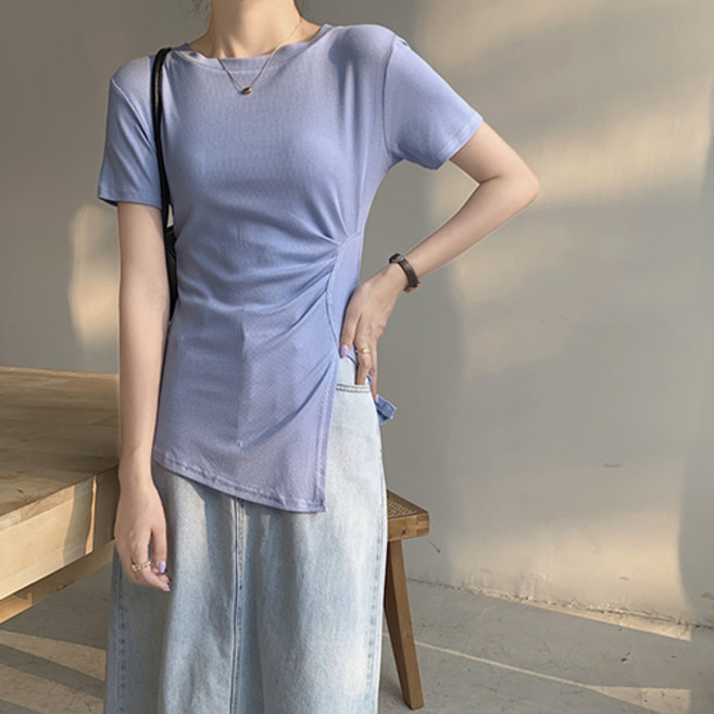 레몬소울 여성용 디디 사이드 슬릿 반팔티셔츠