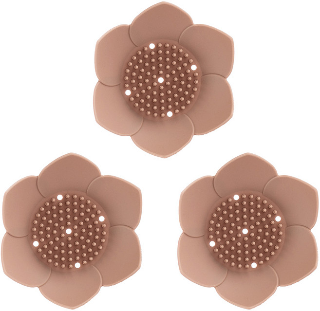 플라이토 실리콘 플라워 비누받침 솔, 브릭레드, 3개