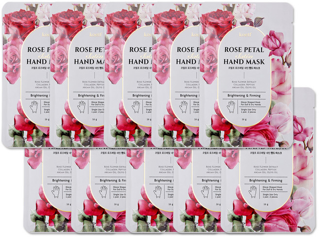 코엘프 로즈페탈 새틴 핸드 마스크 2p, 16g, 10개