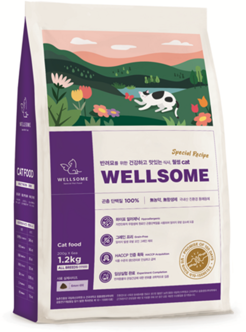 웰썸 전연령 고양이 동애등에 그레인프리 인섹트 사료, 곤충, 1.2kg, 1개