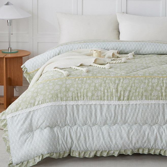 Betrise 貝翠絲 韓國田園風輕柔棉銀離子防蹣抗菌羽絲絨暖冬被, 霧晨薄荷