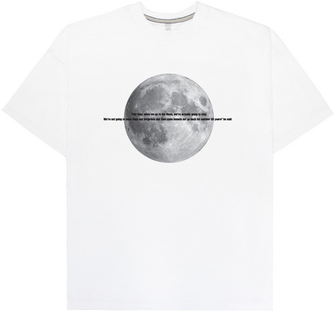 JB FASHION MOON 寬鬆版型短袖T恤, 白色