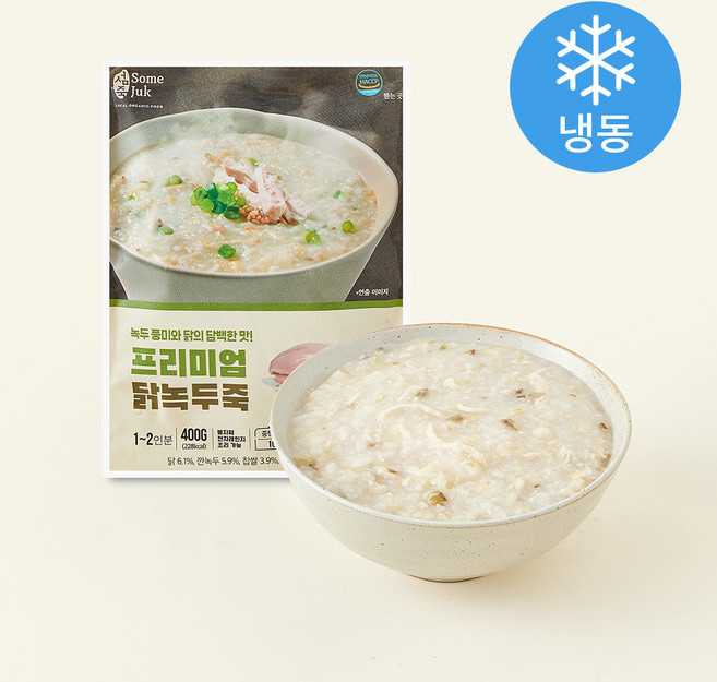 섬죽 닭녹두죽 (냉동), 400g, 2개