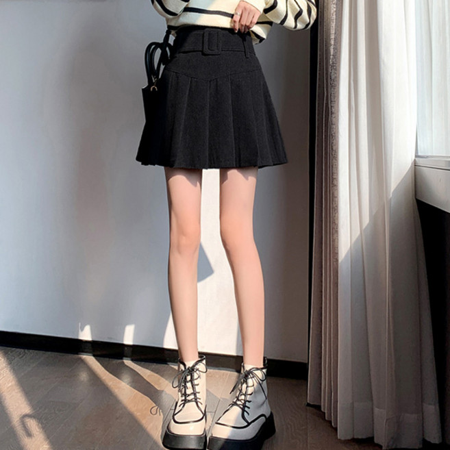 Awesomeful 女款蕾格斯燈芯絨百褶裙 A25WSK100207