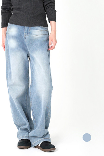 닷이프 여성용 로브 워싱 와이드 데님 팬츠 P25FW1-A2175