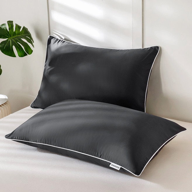 소하임 시그니처 60수 고밀도 순면 베개, 누아르그레이, 2개