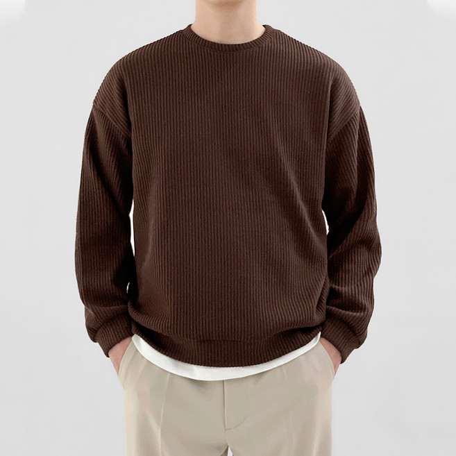 캐주얼 골지 맨투맨 T2938